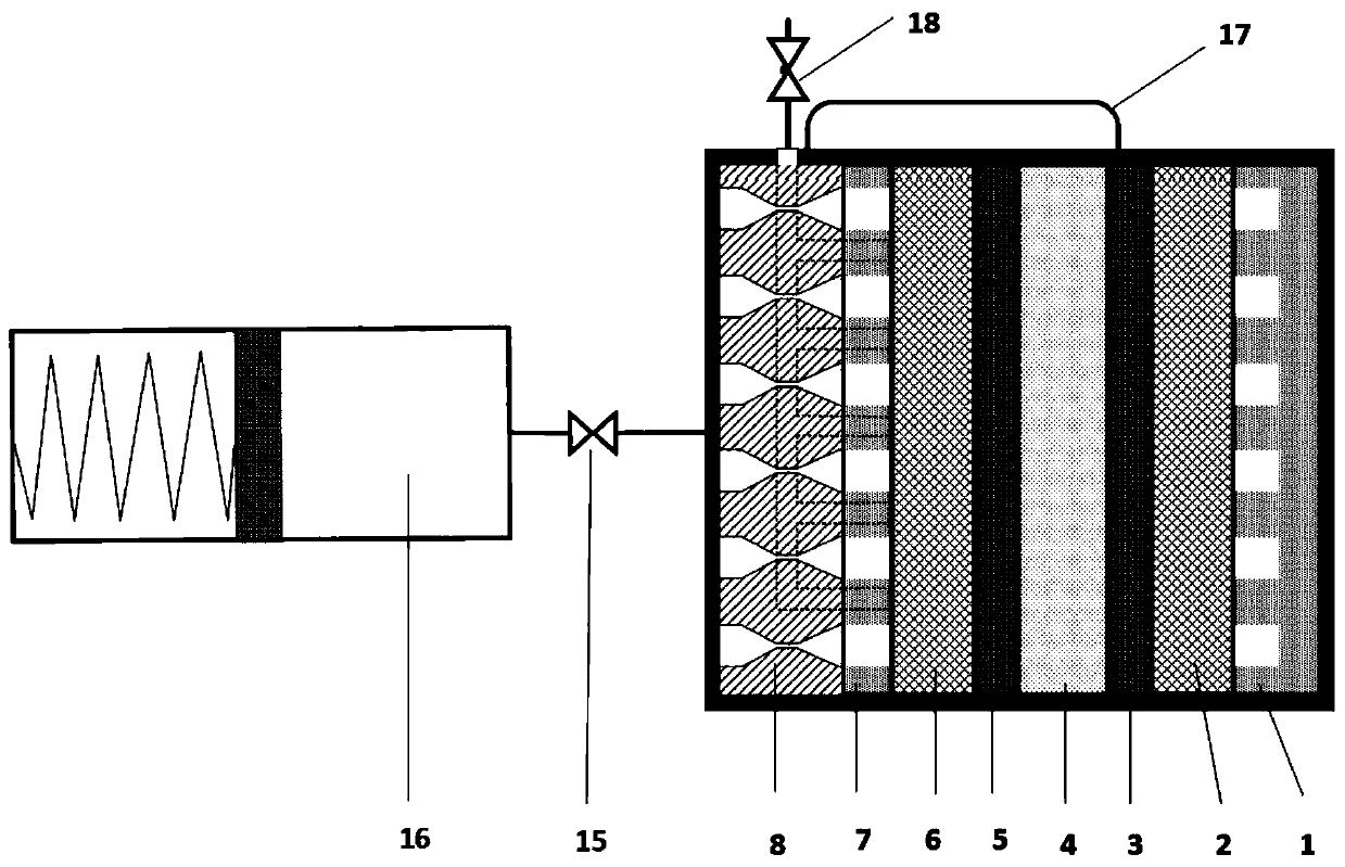 Energy storage driving material separation and transmission direct methanol fuel cell and working method thereof