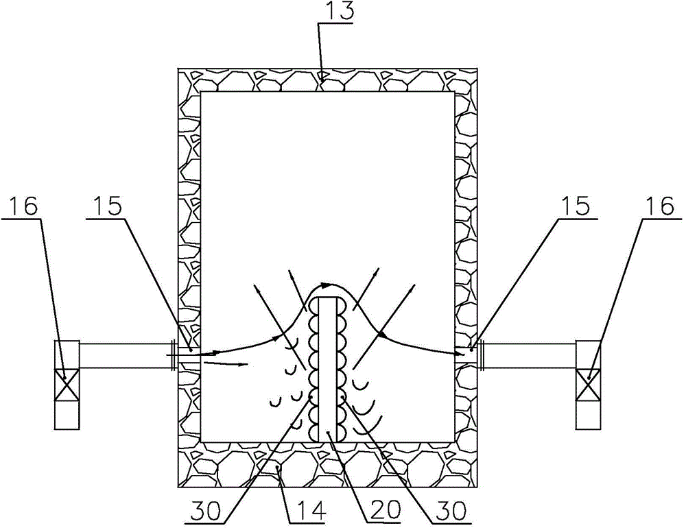 Regenerative industrial furnace and convection radiation wall thereof