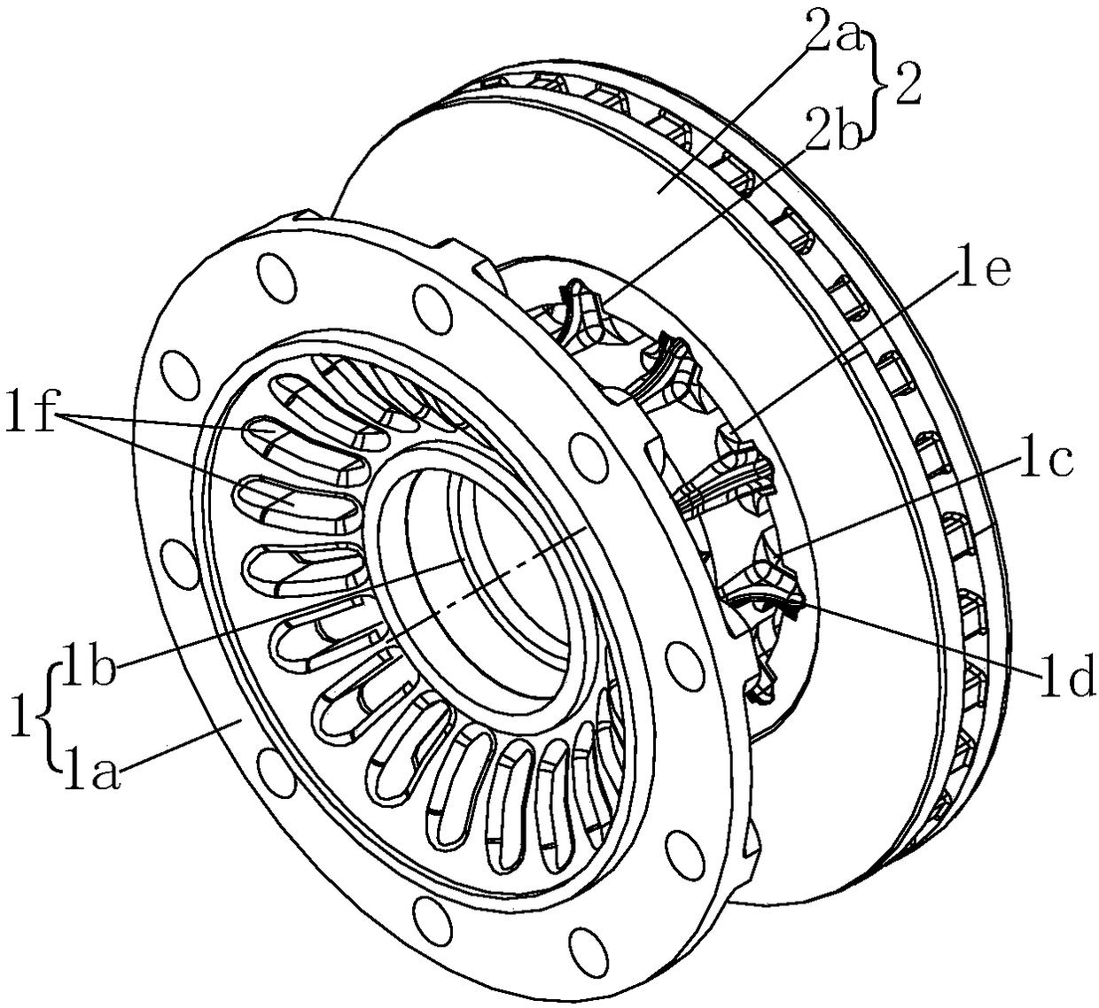 Bolt type hub brake disc assembly with heat dissipation for commercial vehicle