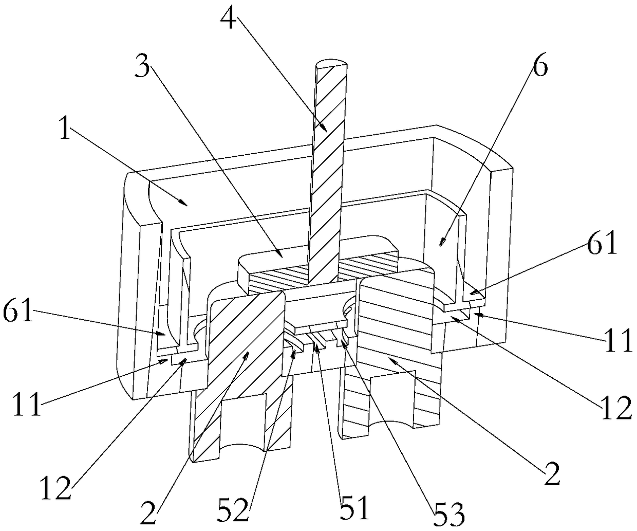 Contact system with a high-voltage direct-current arc protection structure