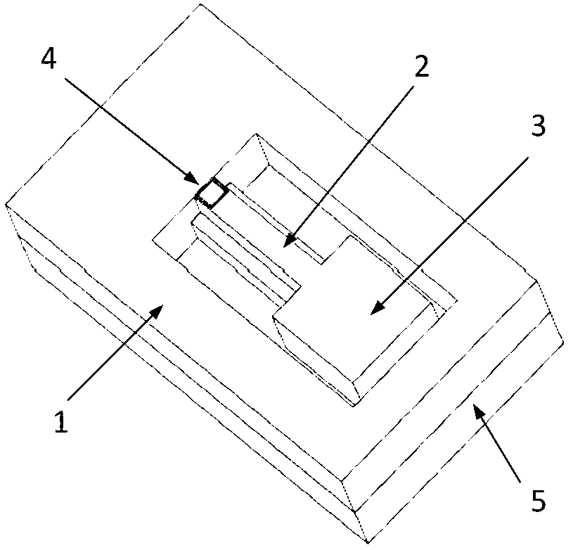 Single convex beam type micromechanical acceleration sensor