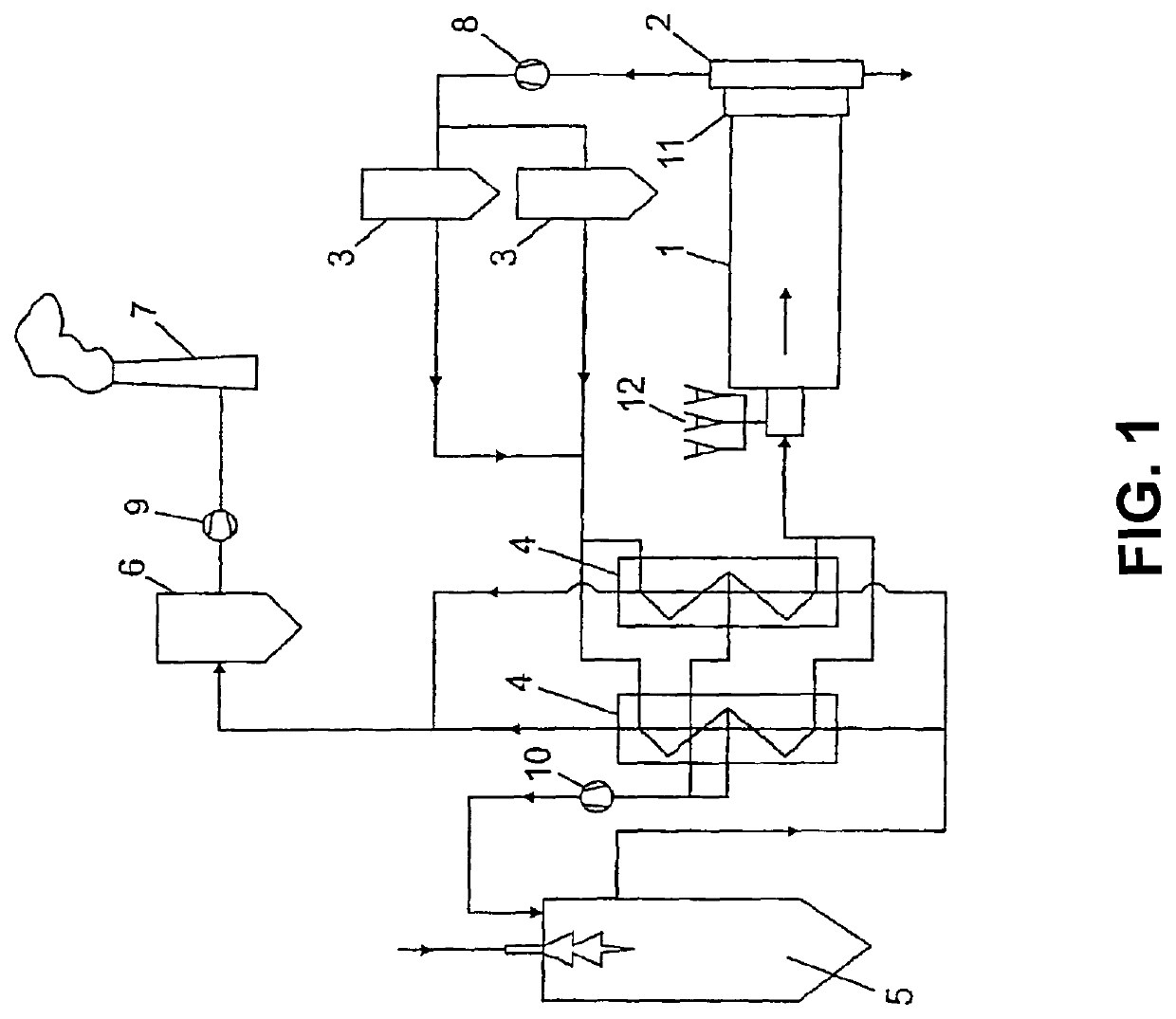 Method for continuously drying bulk goods, in particular wood fibers and/or wood chips