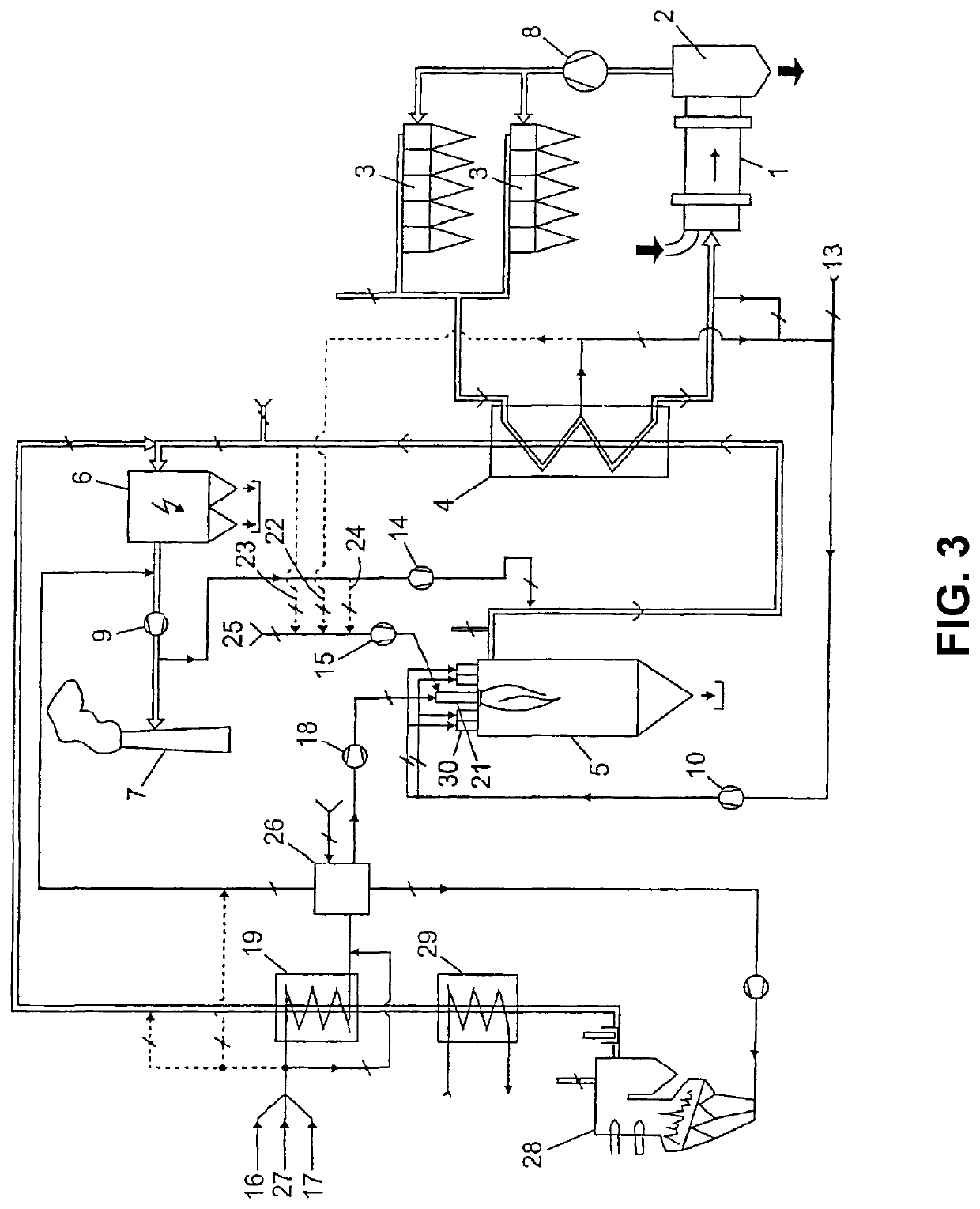 Method for continuously drying bulk goods, in particular wood fibers and/or wood chips