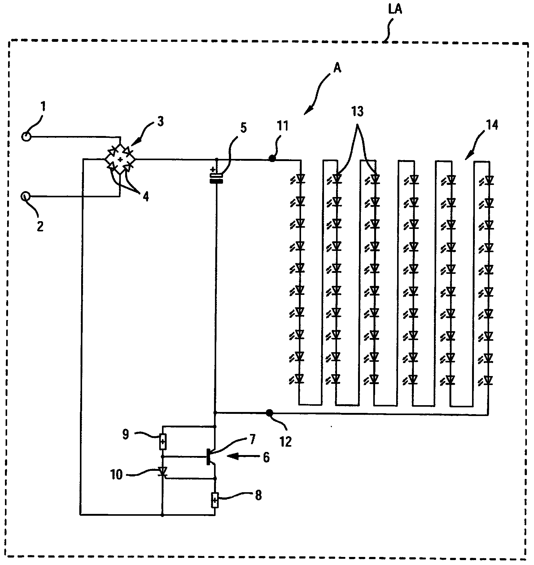 circuit-assembly-and-method-for-operating-an-led-chain-on-alternating