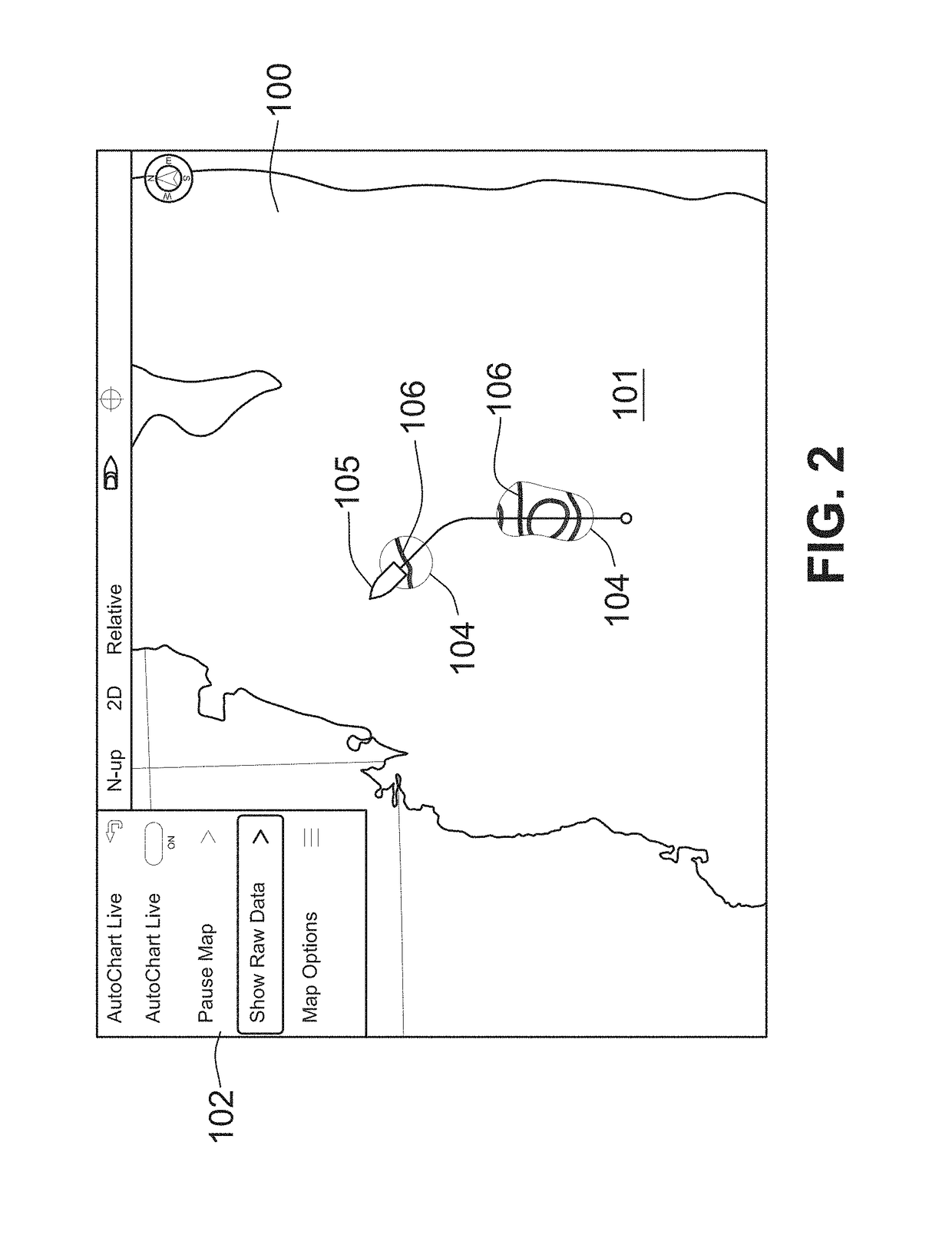 System and method for automatically navigating a charted contour