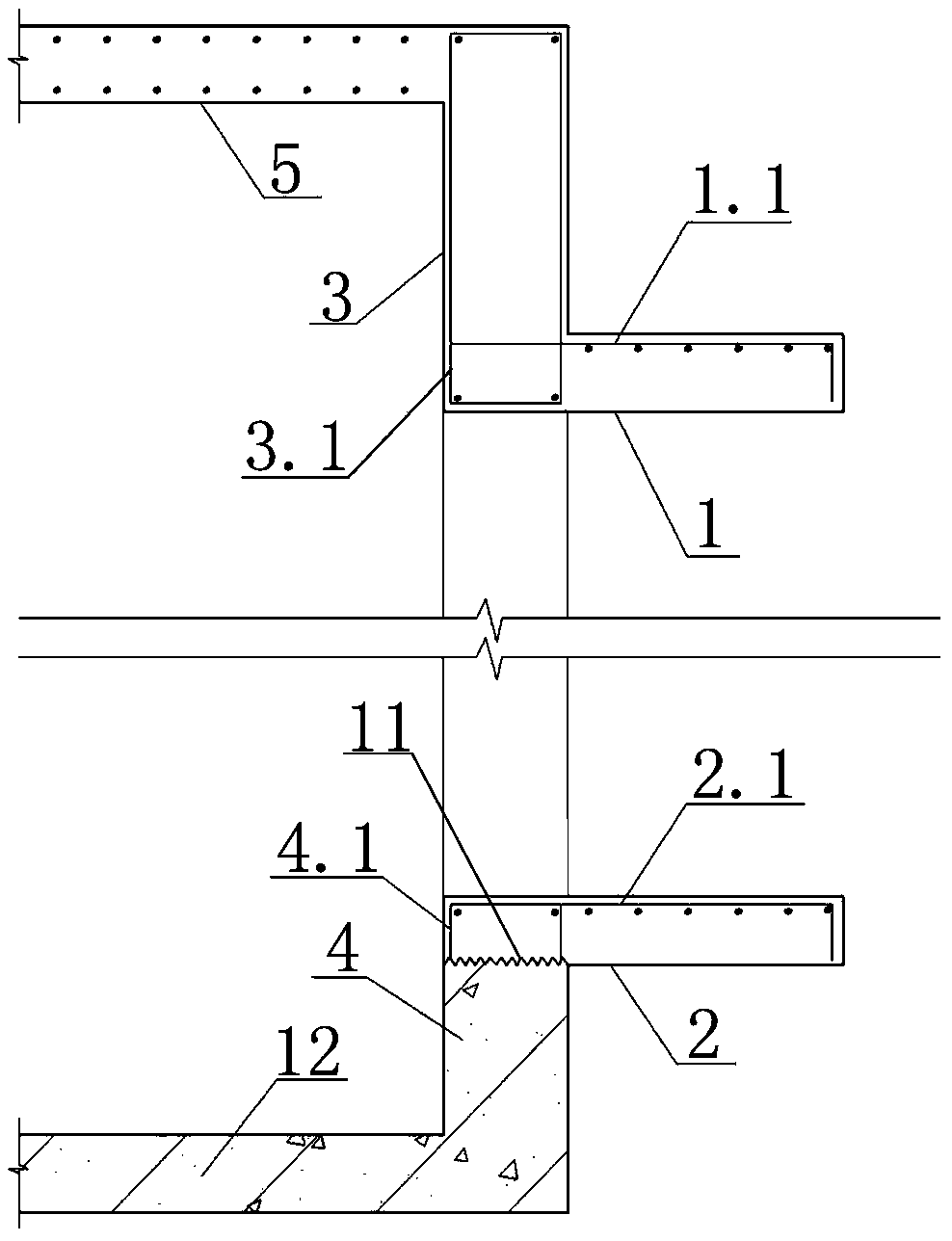 Cantilever bay window board concrete overall pouring structure and construction method thereof