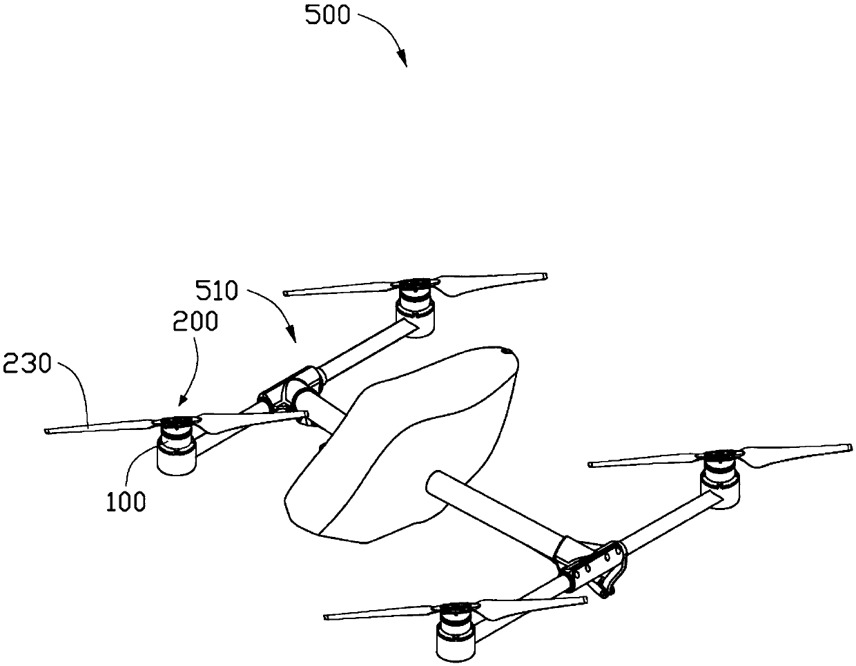 Motor, power device and aircraft using power device