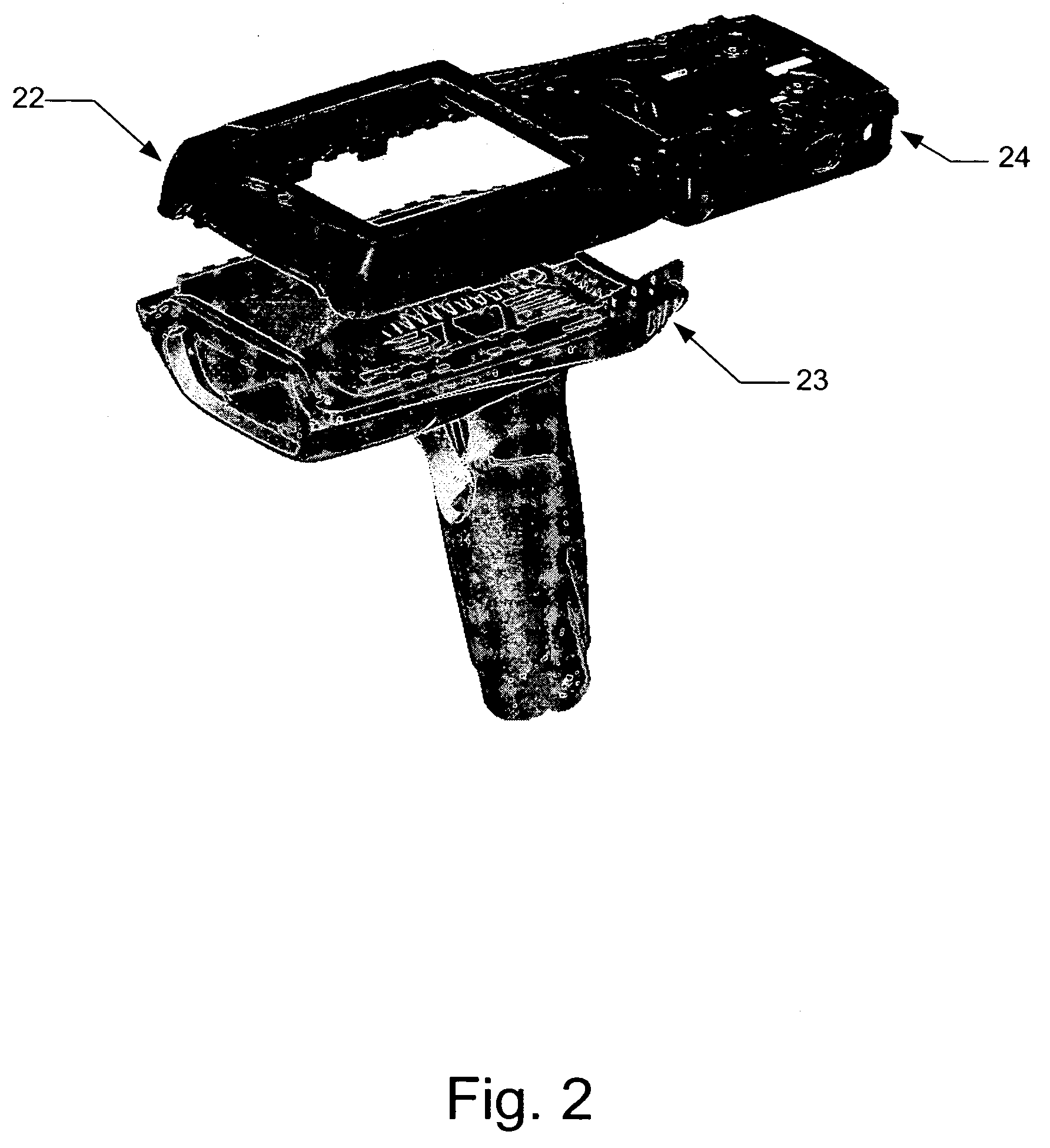 Mobile terminal with handle that houses a stylus