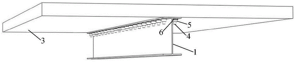 Prefabricated assembled steel-concrete composite beam connected by adopting high-strength bolt