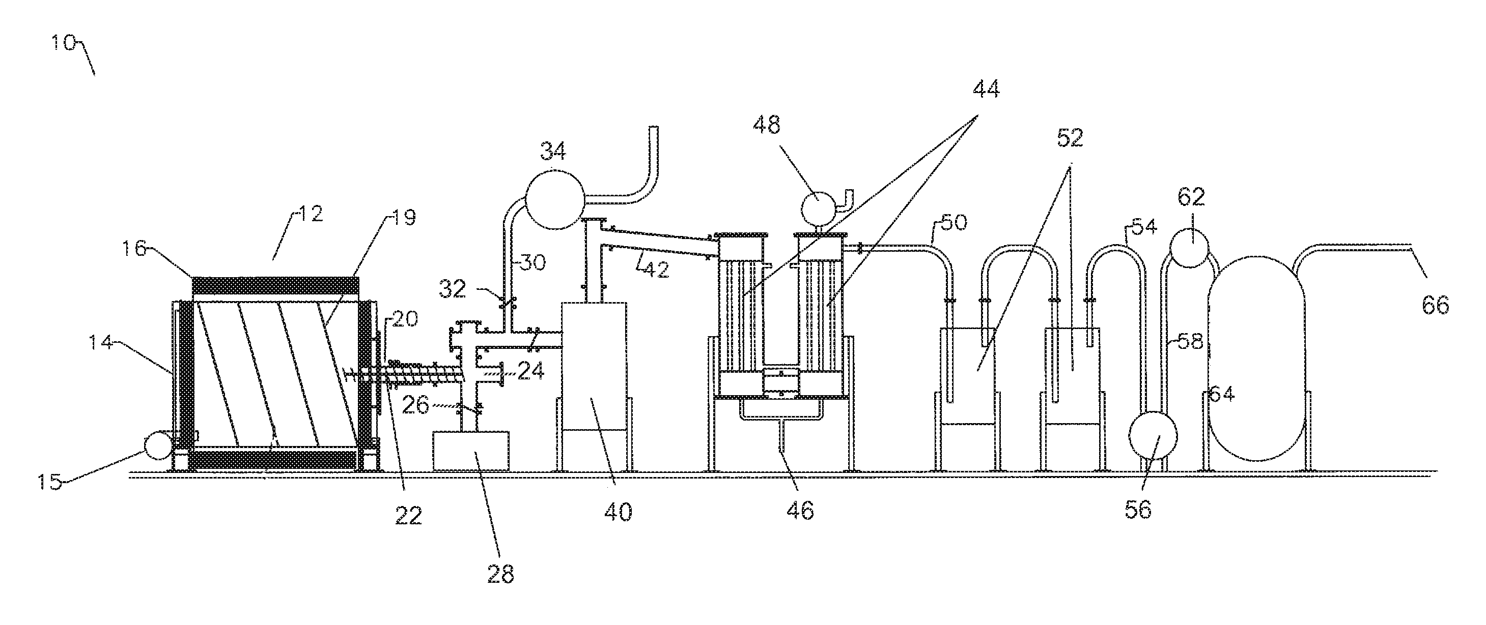 Hybrid system and process for converting whole tires and other solid carbon materials into reclaimable and reusable components