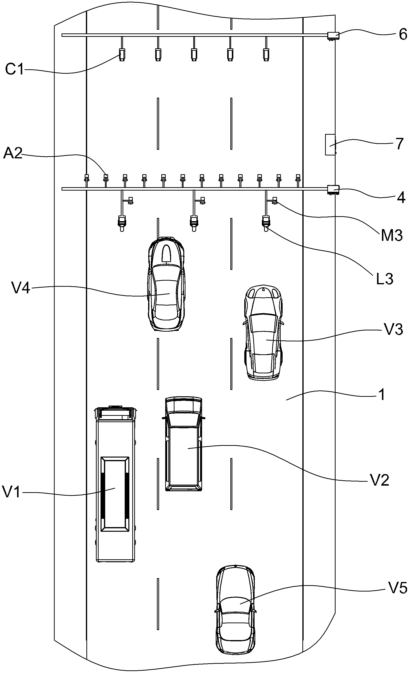 Multilane free-flow electronic toll collection method based on accurate position match