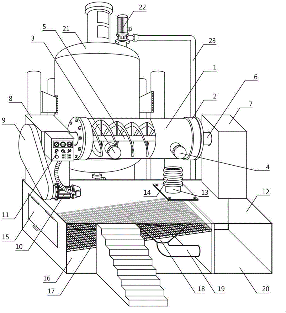 Raw material stirring extraction mechanism with filter apparatus