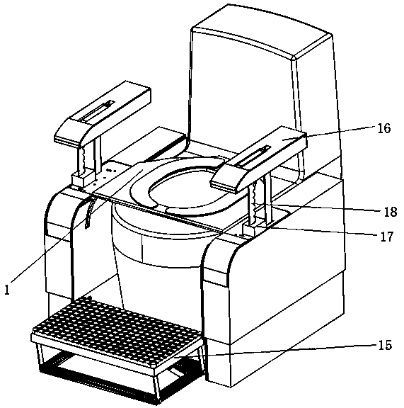 Sitting toilet stand-up assistance device
