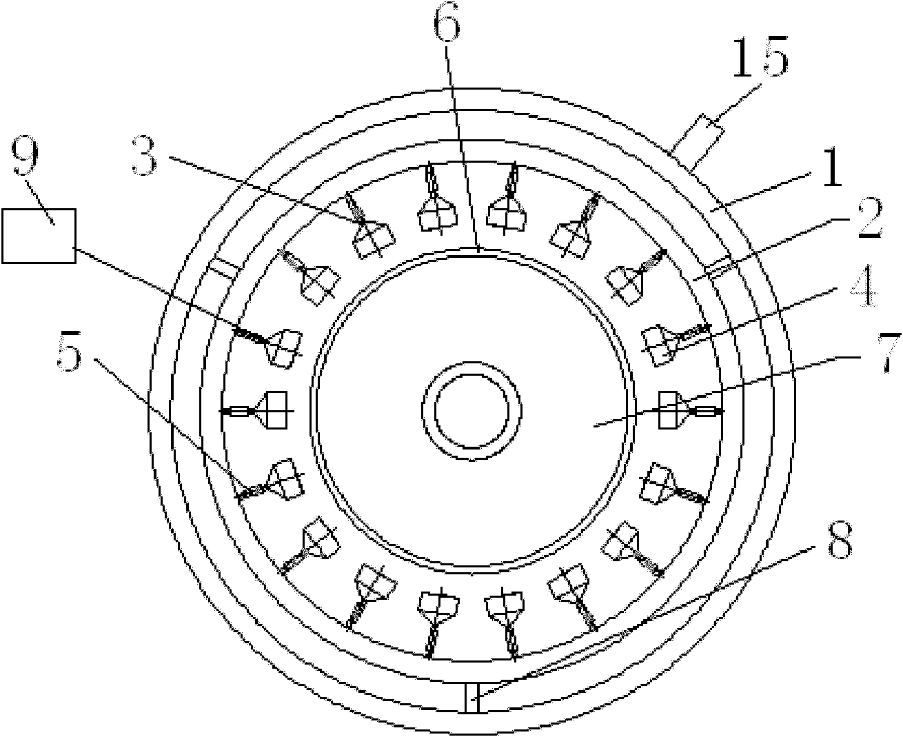 Wheel quenching device