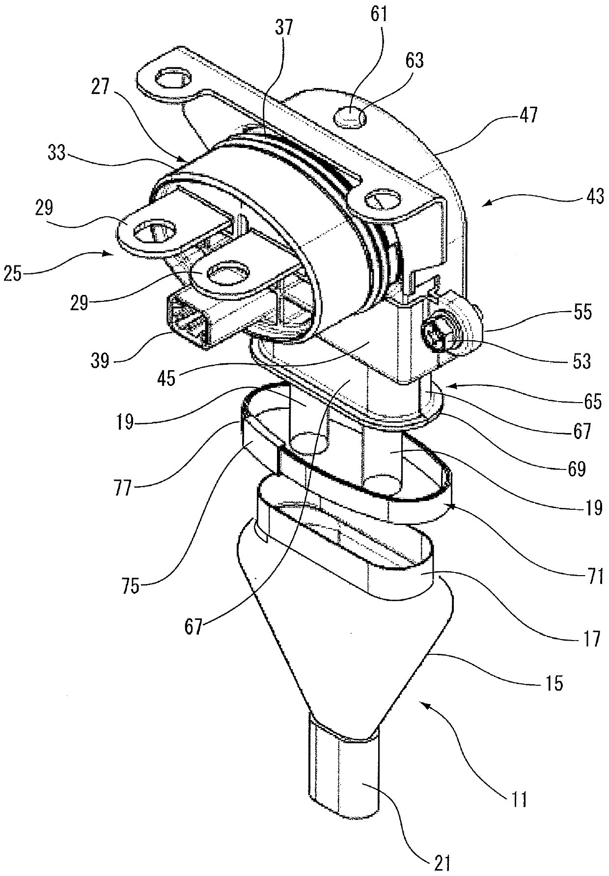 Shielded wire fixing structure