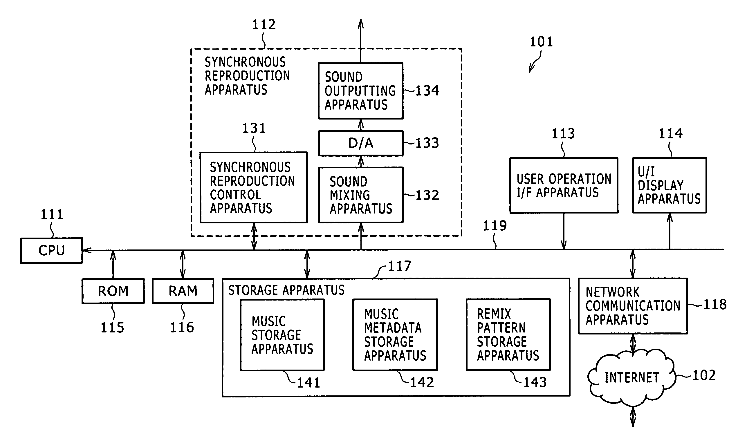 Music editing apparatus and method and program