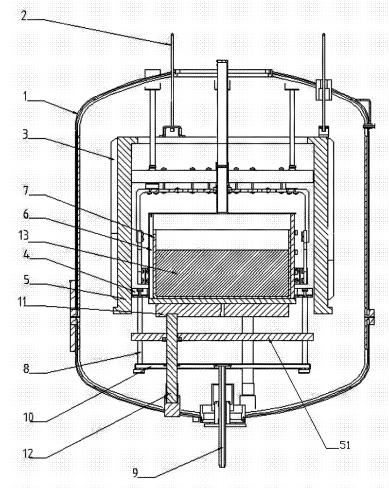 Manufacturing process of monocrystalline silicon ingot and thermal field structure of ingot furnace