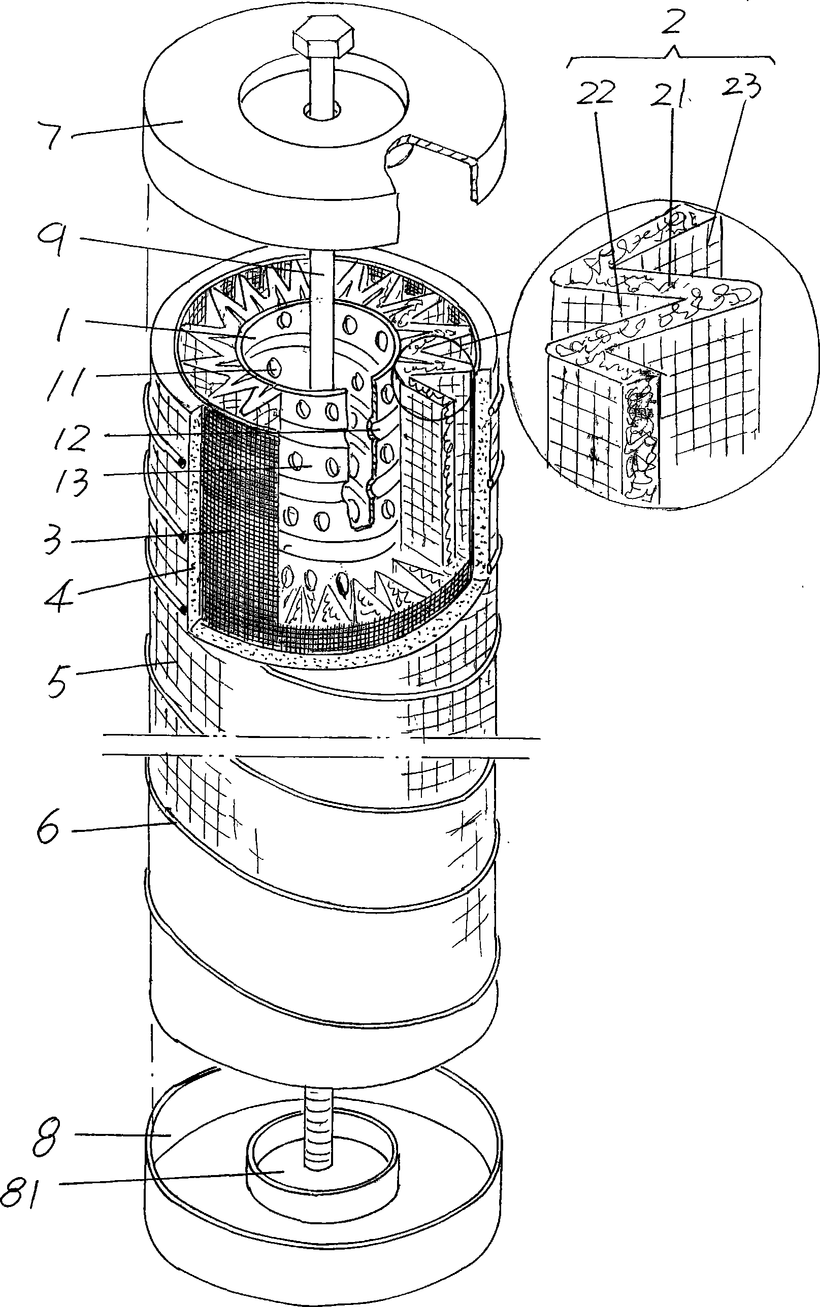 Filter element for surface condensate liquid filter