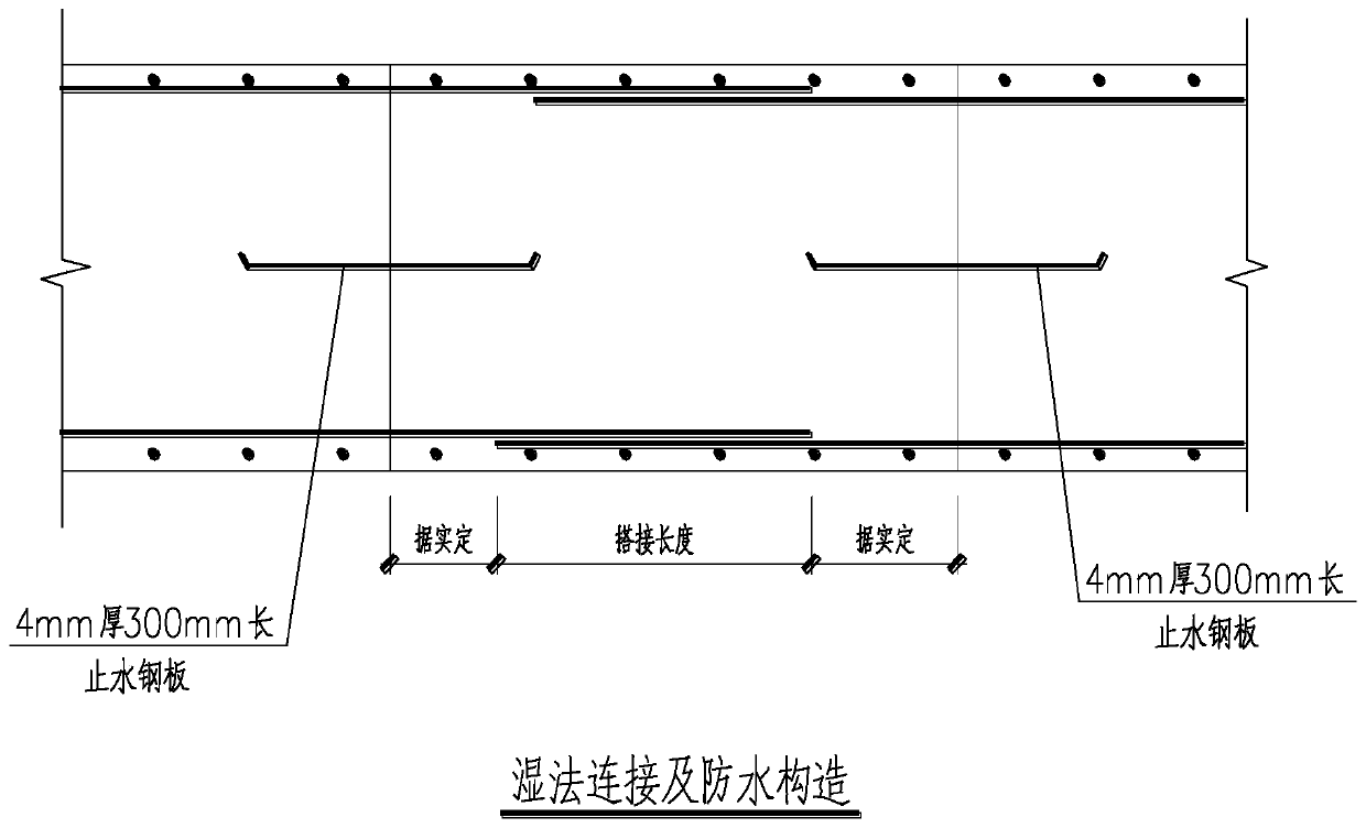 Assembly type comprehensive-pipe-rack waterproof joint connection structure and construction method thereof