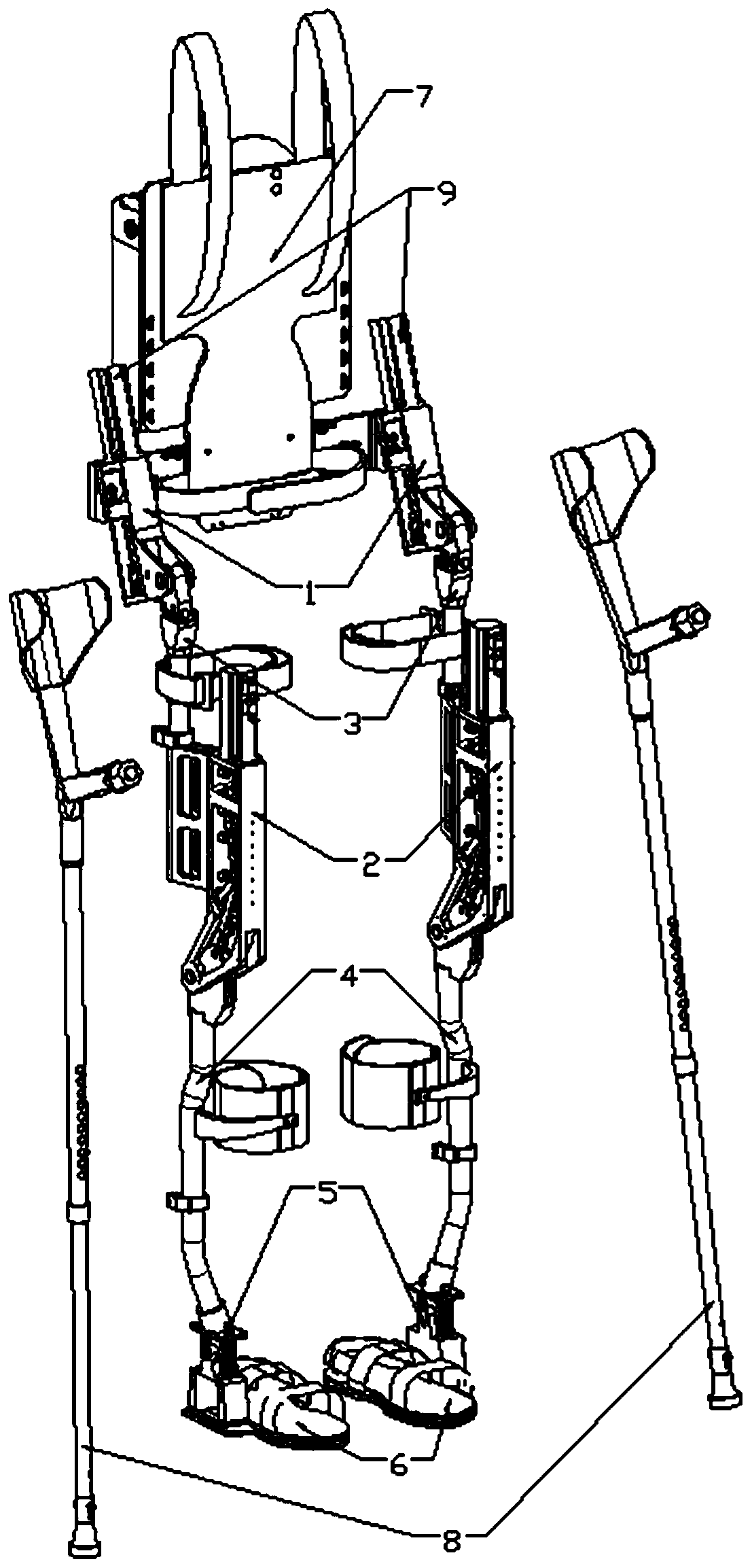 A rehabilitation lower extremity exoskeleton