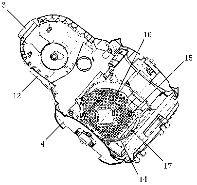 Horizontal-type dust collector with damping connecting device
