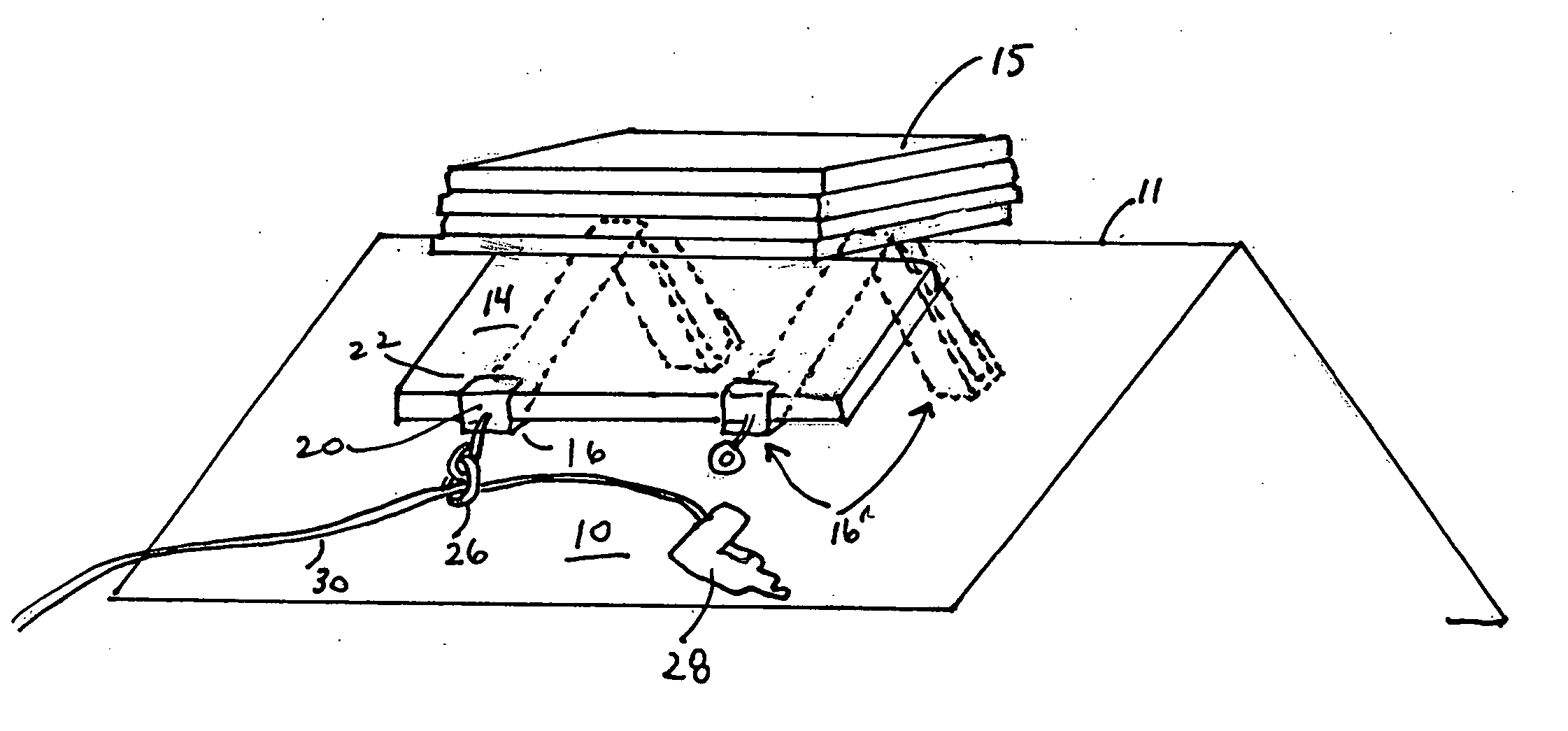 Shingle bundle load tool with hose/cord keeper