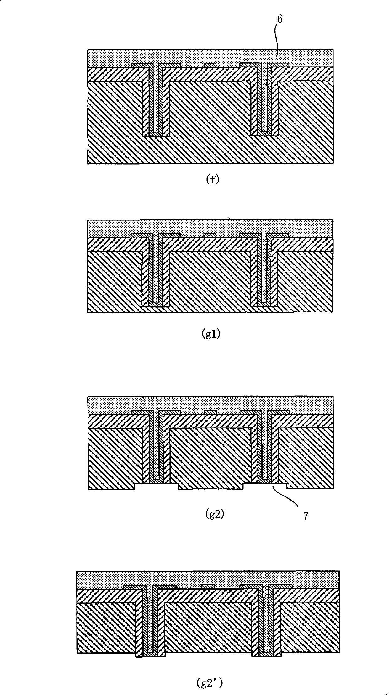 Process for treating silicon through-hole interconnection construction