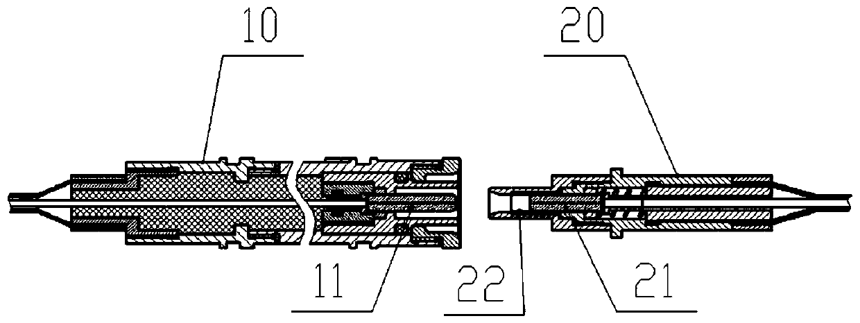 Separation and falling connector assembly with photoelectric conversion function