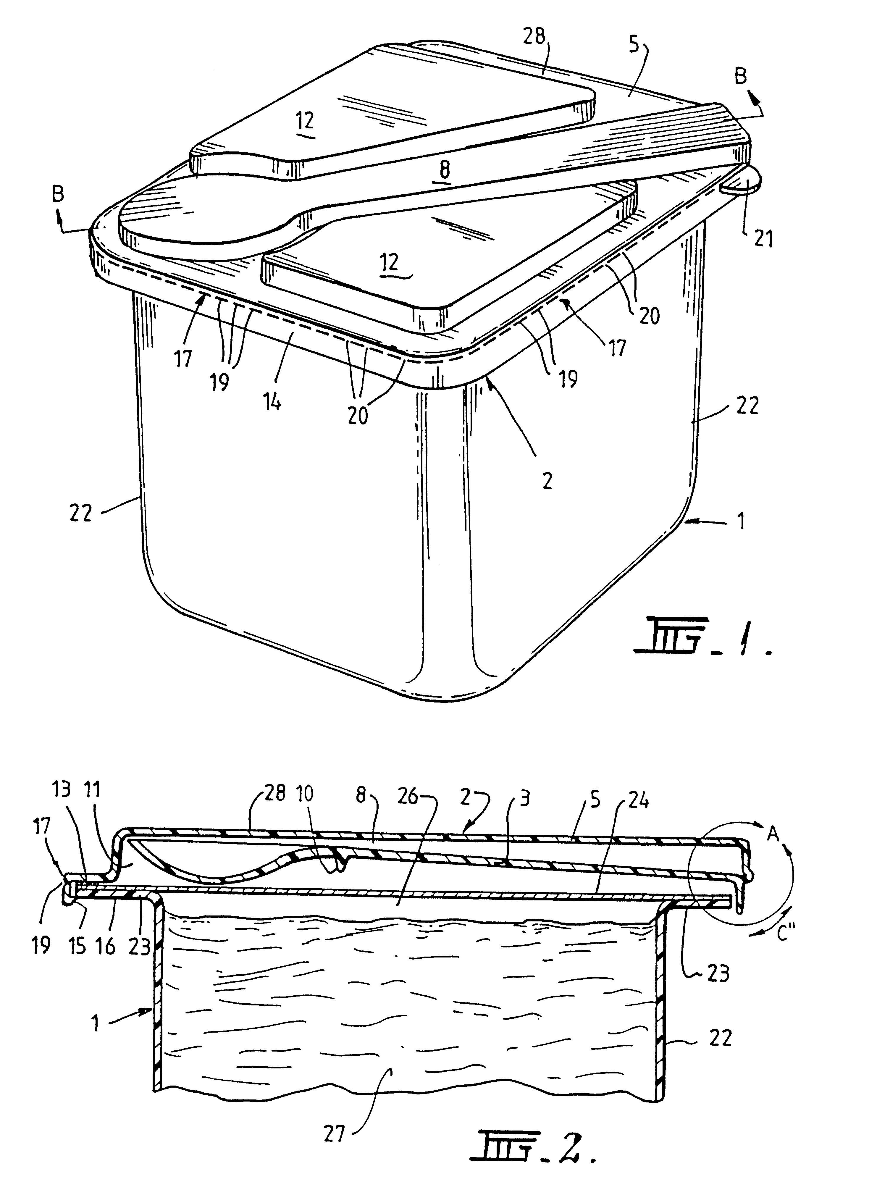 Container lid and implement