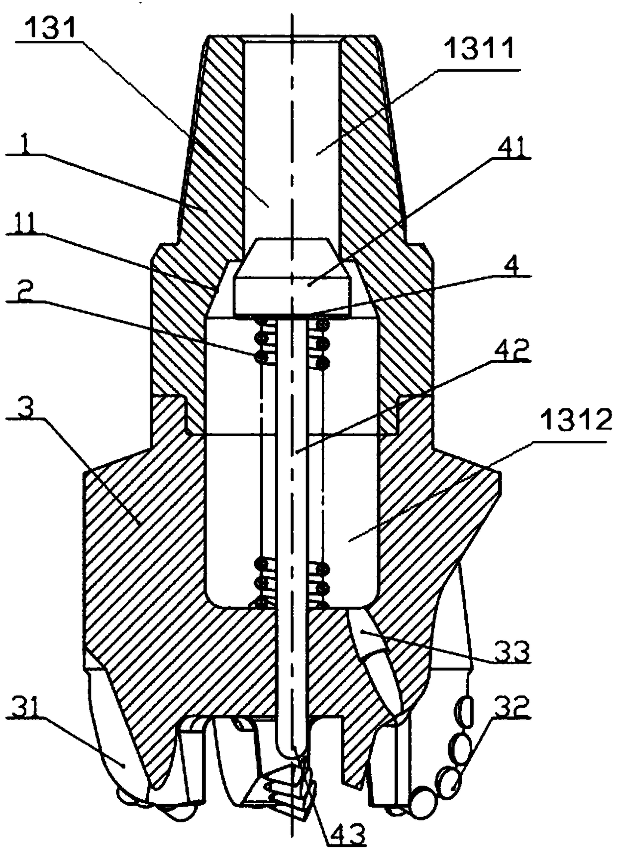 Rock breaking speed-increasing tool with hammer rod reciprocating self-impact structure