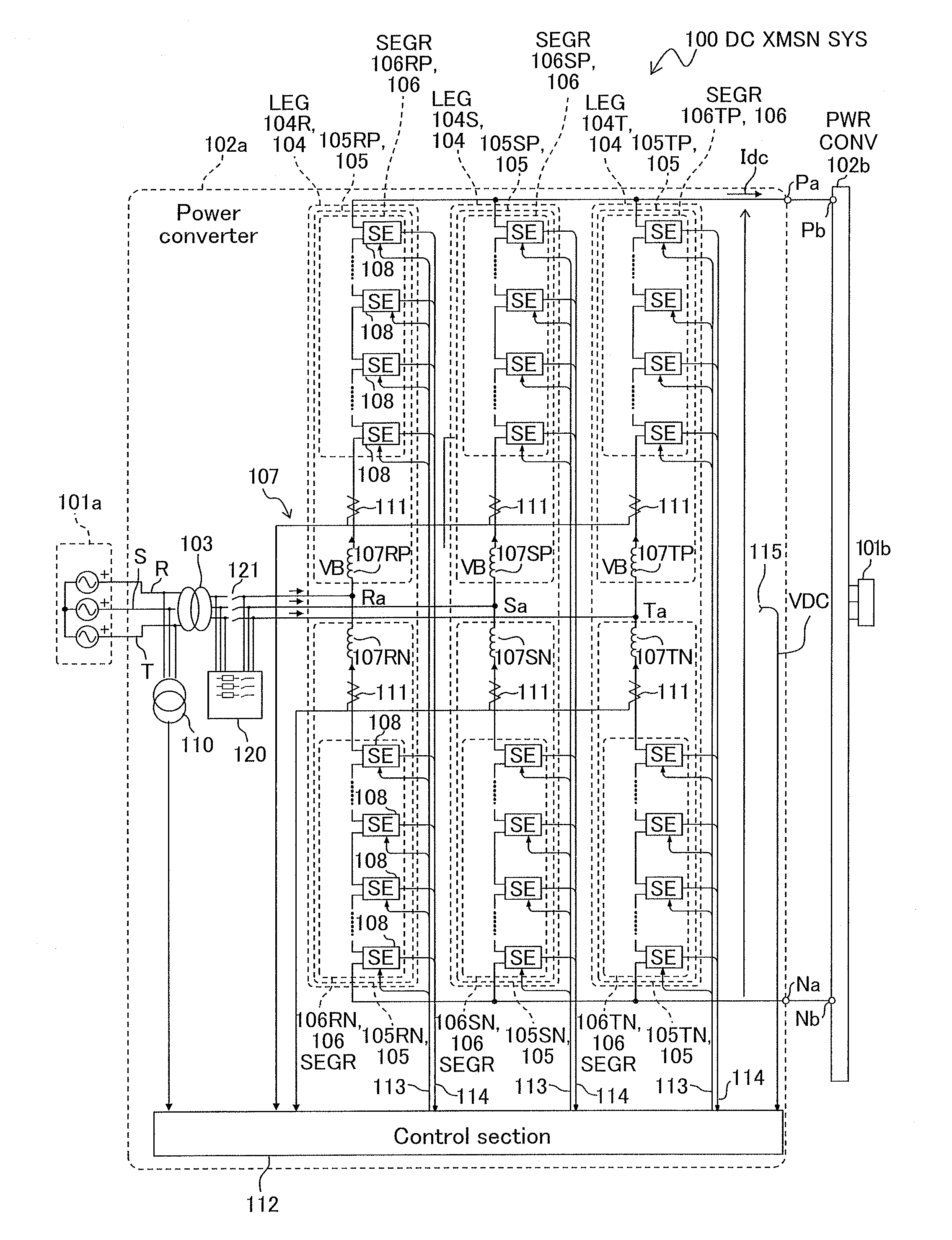 Switching Element, Power Converter, Direct Current Transmission System, Current Control Device, Method of Controlling Power Converter, and Method of Controlling Current in Voltage Source Converter