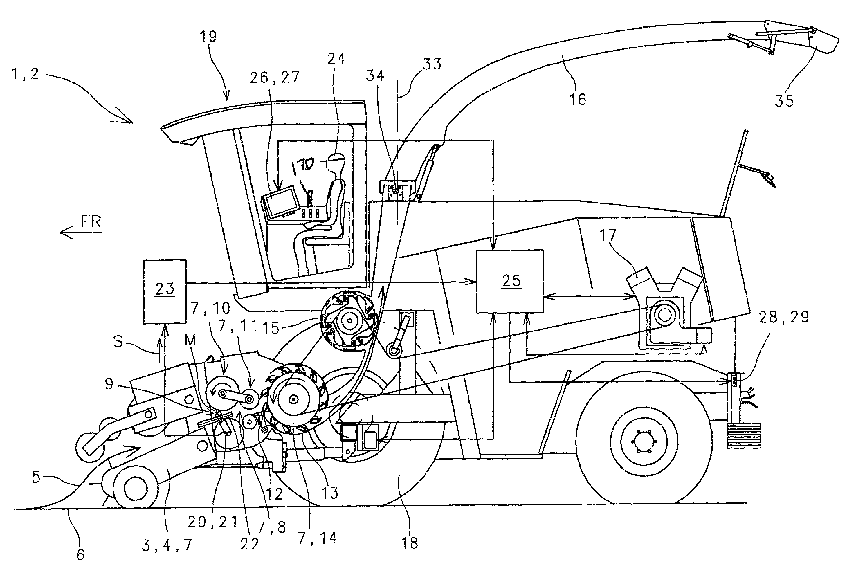 Agricultural harvesting machine with a foreign-object detection device