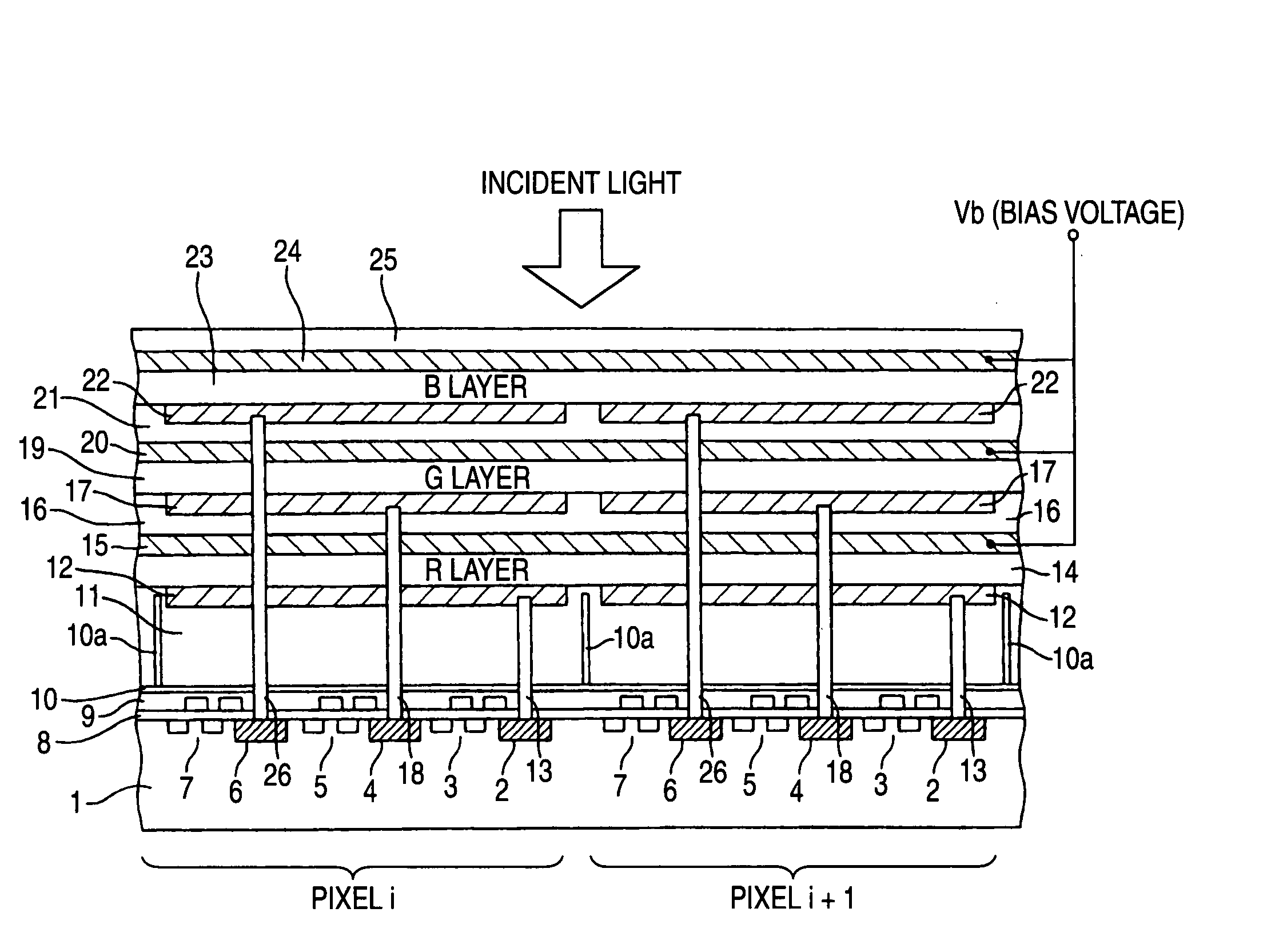 Photoelectric conversion layer-stacked solid-state imaging element