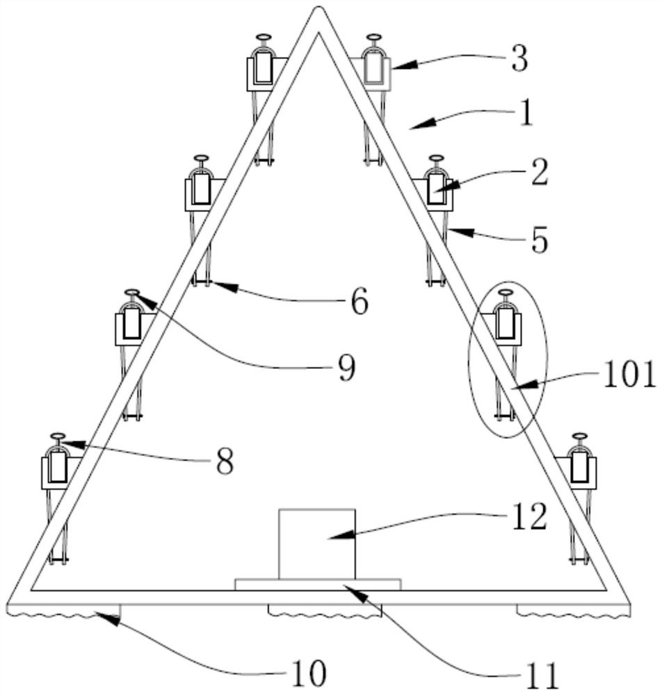 Dried beancurd stick airing and hanging device