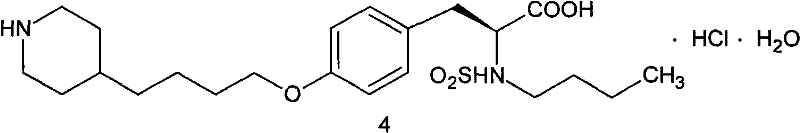 Method for preparing tirofiban hydrochloride intermediate