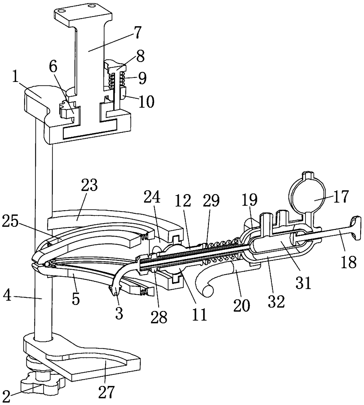 Medicine applying device for treatment in stomatology department