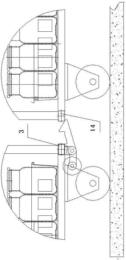 The hook device and the matching baffle suitable for the connection of the car in the sterilization cabinet