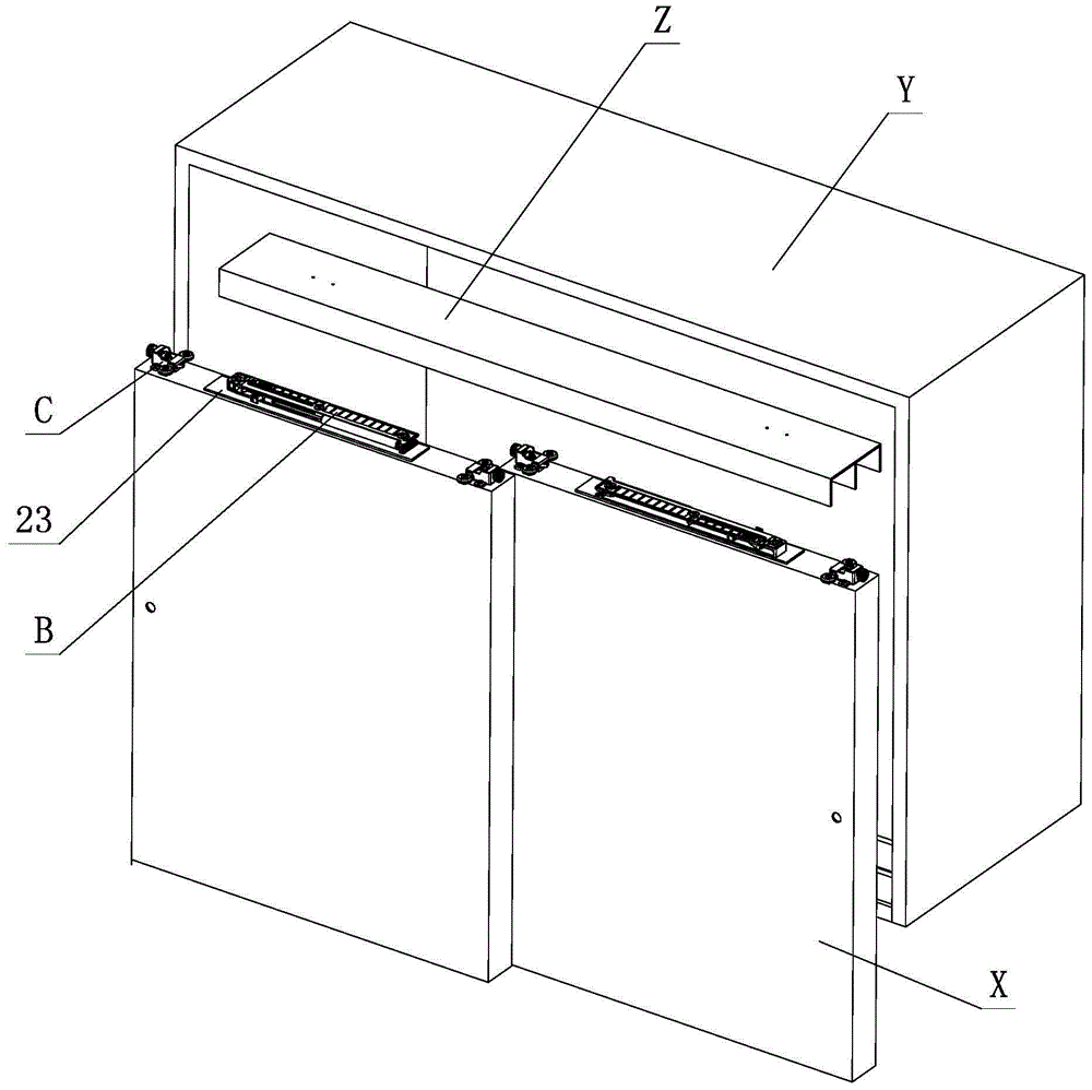 Roller integration of furniture sliding doors to optimize the adjustment structure