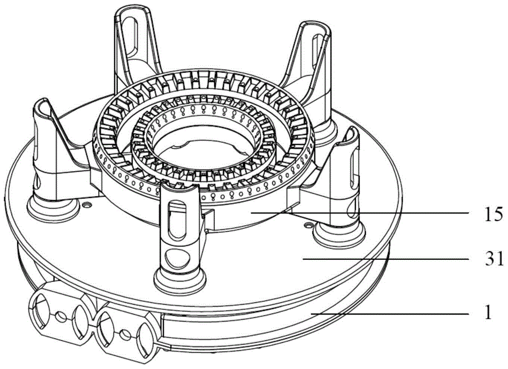 A gas stove burner