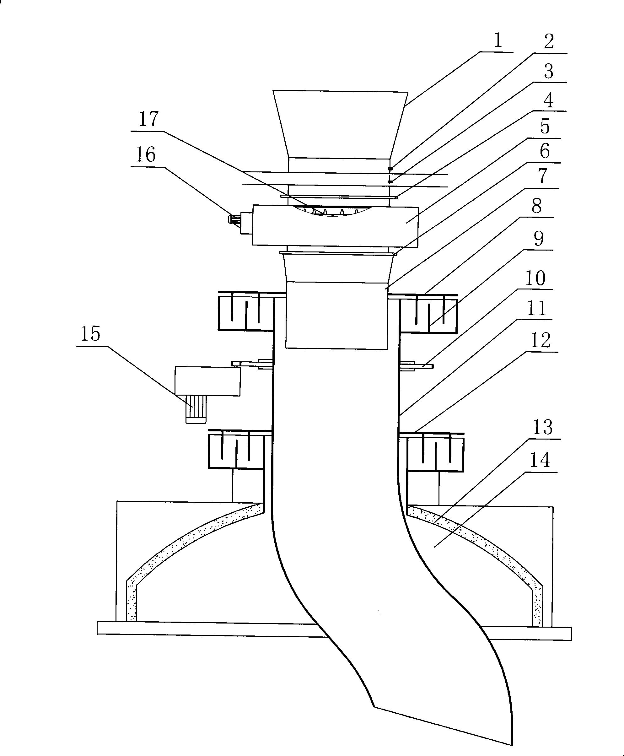 Automatic even material feeding device