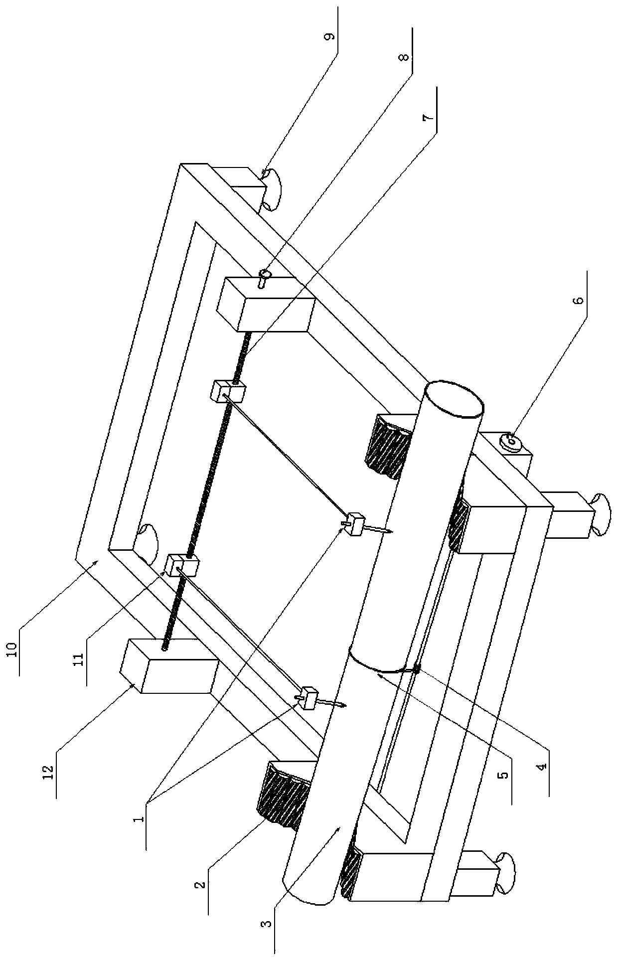 Line marking device for longitudinal retraction rate test of plastic pipe