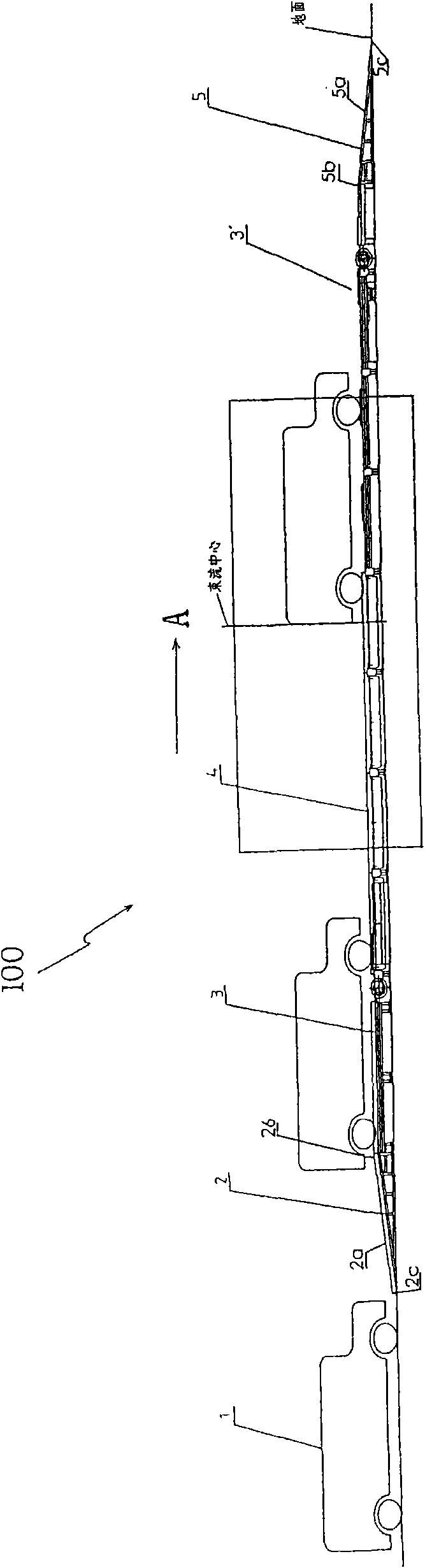 Vehicle conveying device and vehicle radiation detecting system provided with same