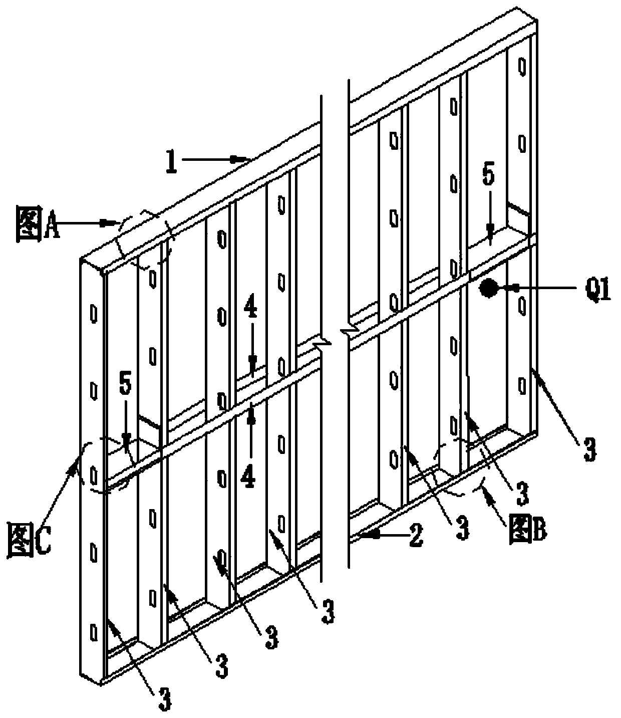 Structural form of bearing wall and floor cover of cold-formed thin-walled steel house