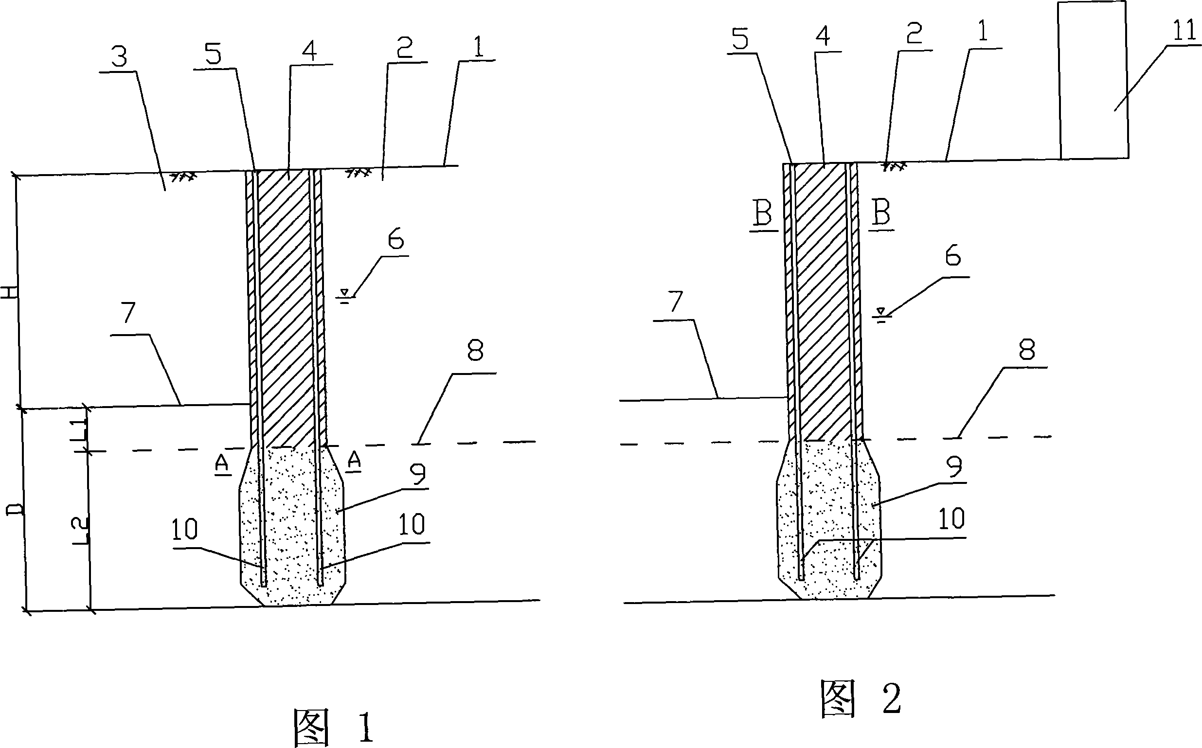 Soil cement fixed pile wall based on foundation ditch supporting and construction method thereof