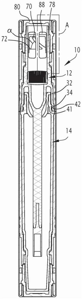 Device for applying a cosmetic product with a dressing, kit and associated dressing method