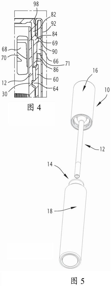 Device for applying a cosmetic product with a dressing, kit and associated dressing method