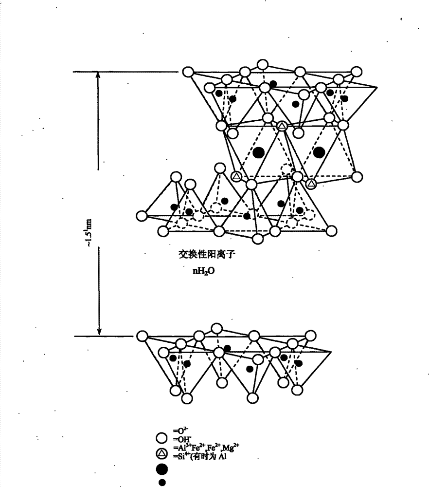 Anionic-cationic composite intercalation type organic montmorillonite material and preparation method thereof