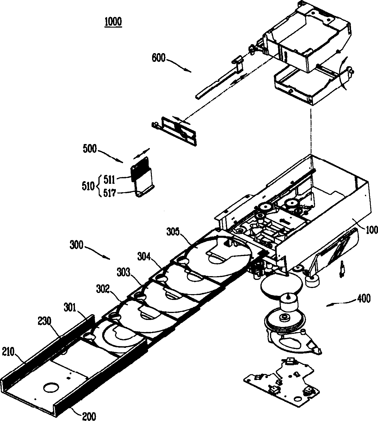 Stack type disk changer