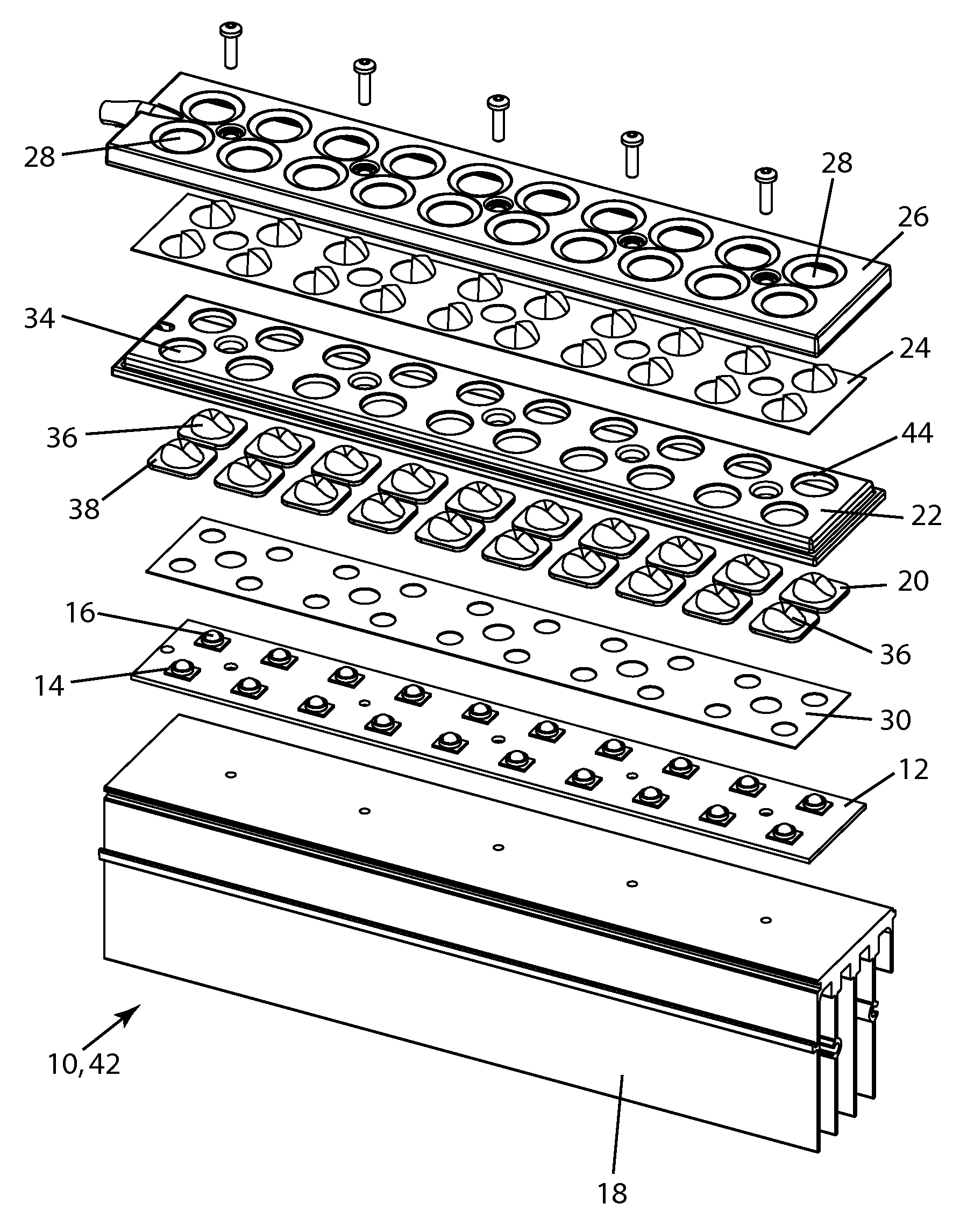 Safety accommodation arrangement in LED package/lens structure