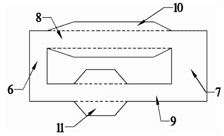 Terahertz wave polarization beam splitter with trapezoidal structures loaded on borders